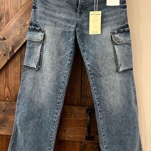 Blue Denim Cargo Jeans